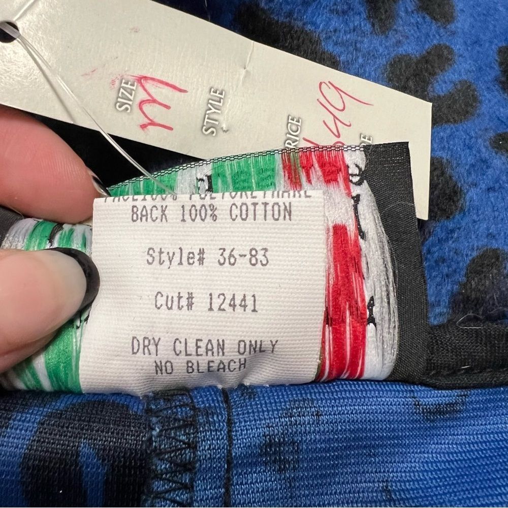 NWT vintage Lip Service blue black faux fur animal print miniskirt sz M zippers - Picture 11 of 11